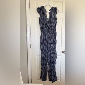 Women's Navy Printed Jumpsuit